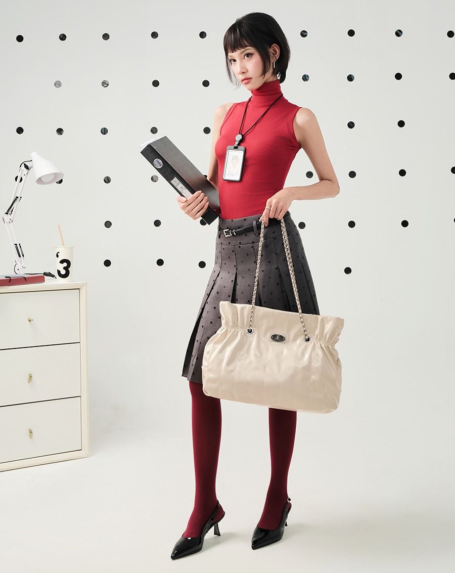  Túi Xách Lớn Tote Bag Form Mềm Phối Khoá 