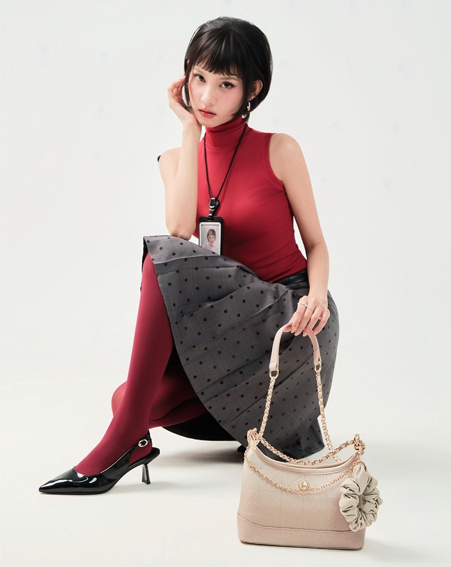  Túi Xách Nhỏ Hobo Phối Cột Tóc Scrunchie 