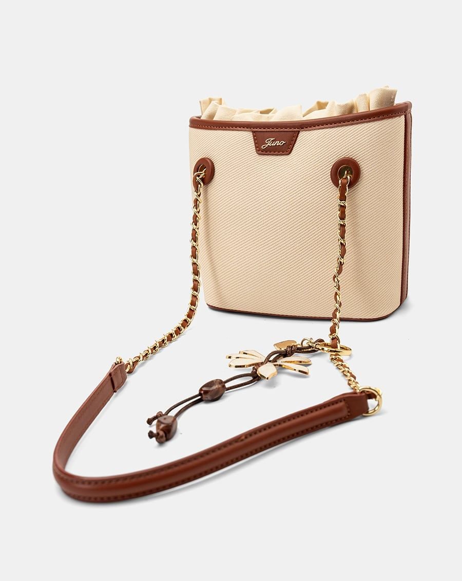  Túi Xách Nhỏ Tote Bag Phối Charm Hoa 