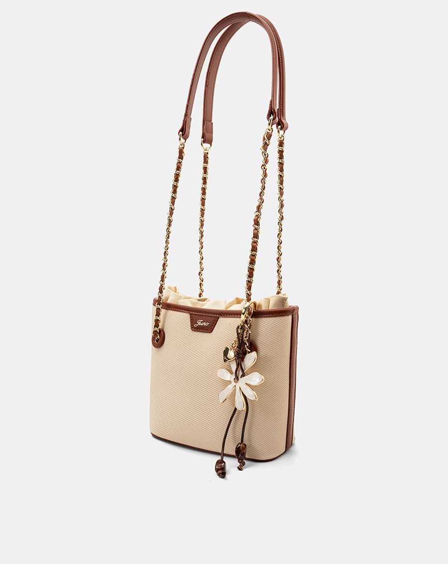  Túi Xách Nhỏ Tote Bag Phối Charm Hoa 