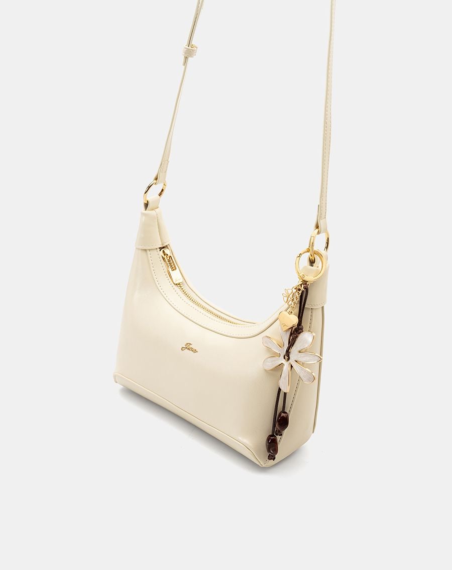  Túi Xách Nhỏ Hobo Bag Phối Charm Hoa 