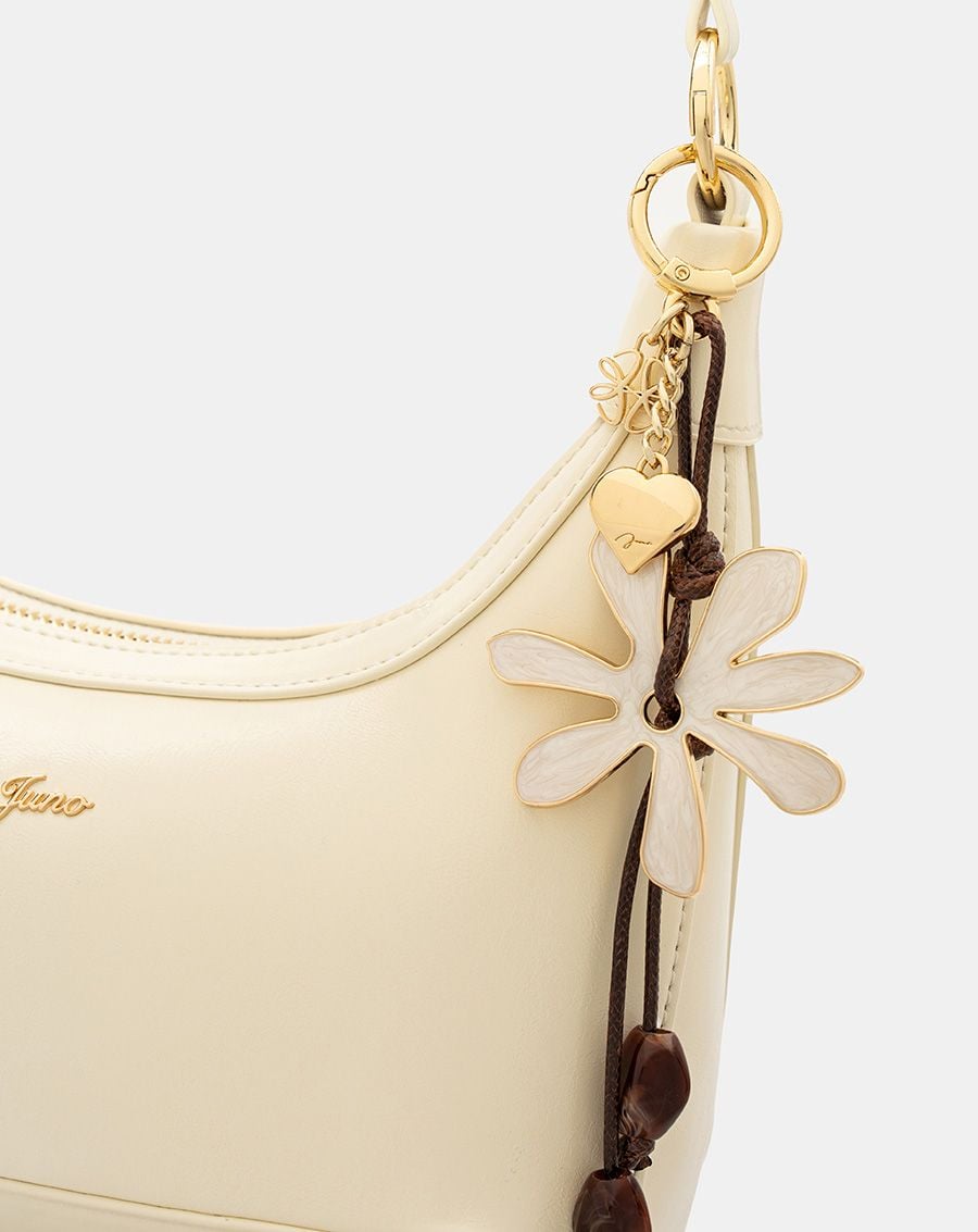  Túi Xách Nhỏ Hobo Bag Phối Charm Hoa 