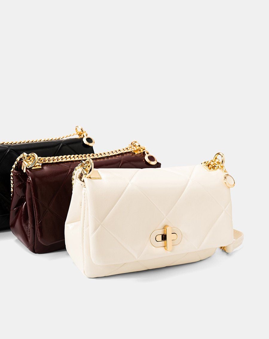  Túi Xách Nhỏ Nắp Gập Trang Trí Khoá 