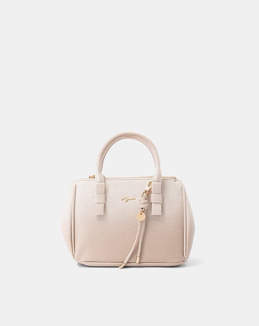  Túi Xách Nhỏ Tay Cầm Nơ Phối Charm 