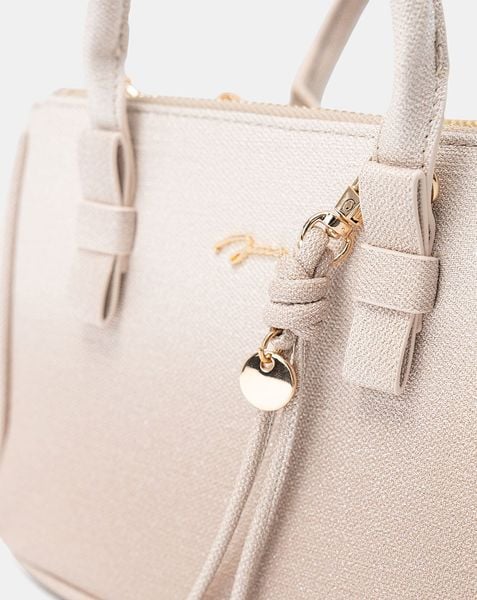  Túi Xách Nhỏ Tay Cầm Nơ Phối Charm 