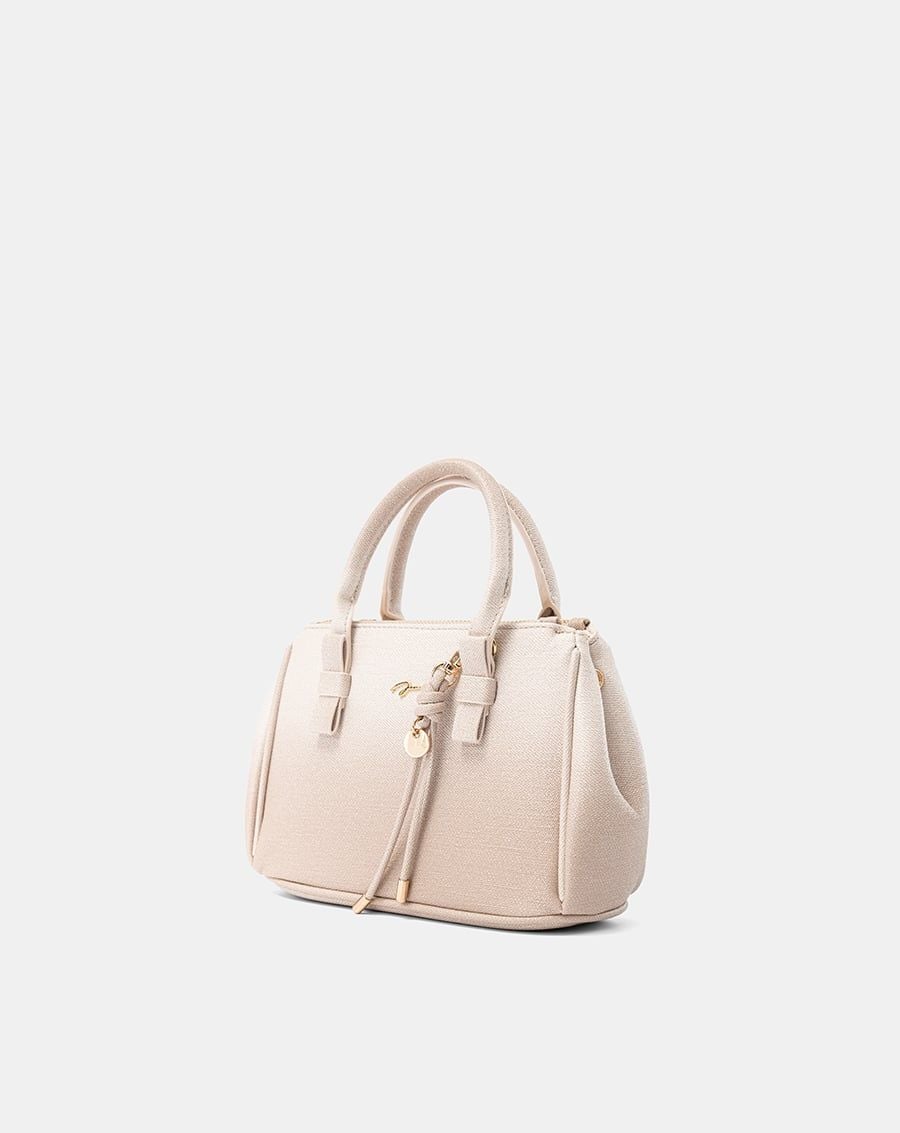  Túi Xách Nhỏ Tay Cầm Nơ Phối Charm 