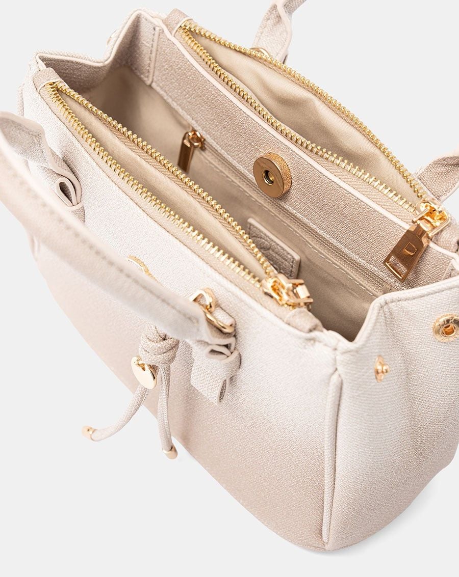  Túi Xách Nhỏ Tay Cầm Nơ Phối Charm 