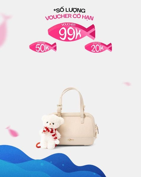  Túi Xách Nhỏ Form Bowling Phối Charm 