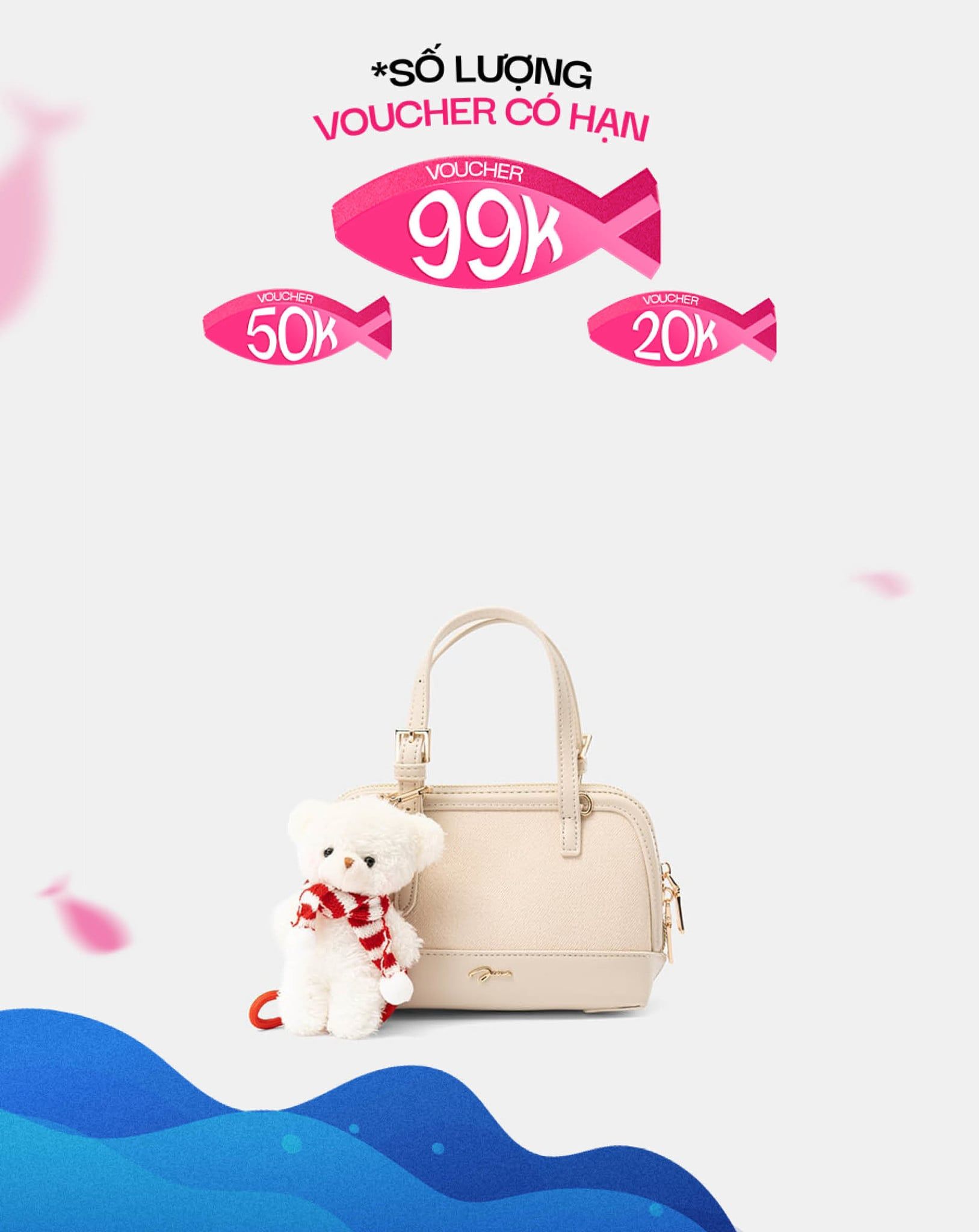  Túi Xách Nhỏ Form Bowling Phối Charm 