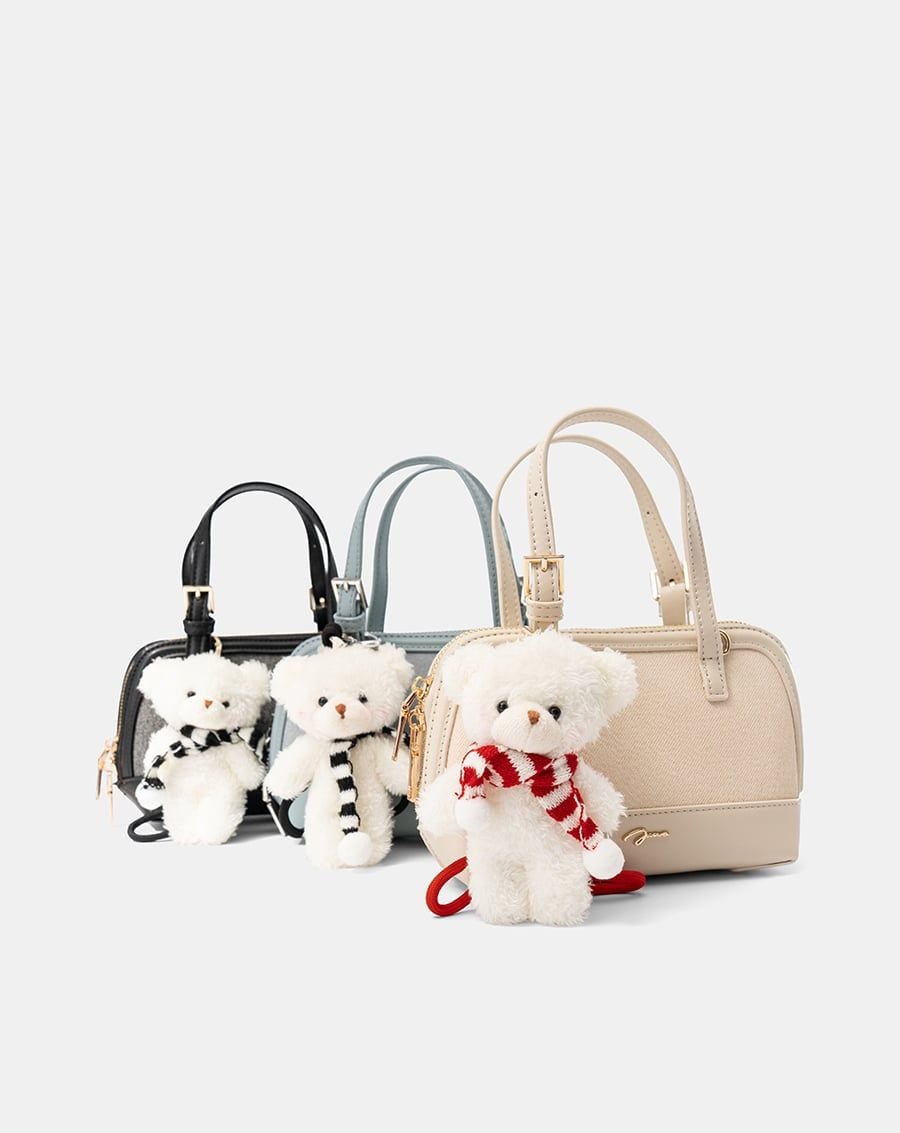  Túi Xách Nhỏ Form Bowling Phối Charm 