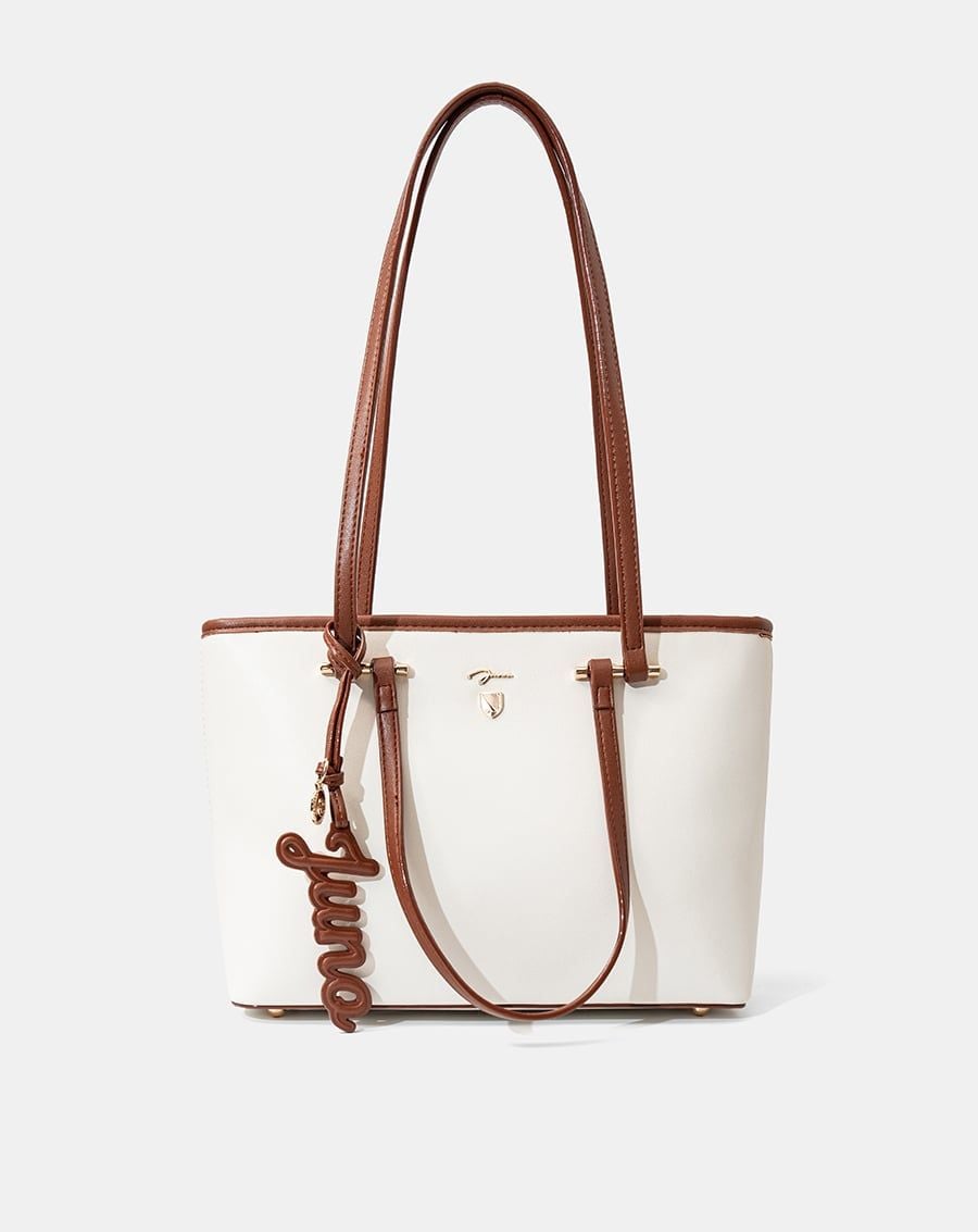  Túi Xách Trung Tote Bag Double-Handle Trang Trí Charm Juno 