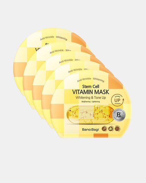 Combo 5 Mặt nạ Banobagi Stem Cell Vitamin Mask Whitening & Tone-Up