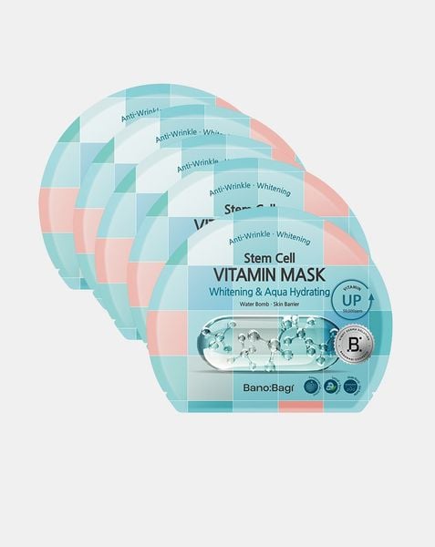Combo 5 Mặt nạ Banobagi Stem Cell Vitamin Mask Whitening & Aqua Hydrating
