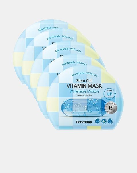 Combo 5 Mặt nạ Banobagi Stem Cell Vitamin Mask Whitening & Moisture