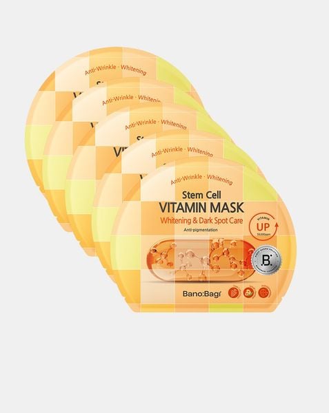 Combo 5 Mặt nạ Banobagi Stem Cell Vitamin Mask Whitening & Dark Spot Care