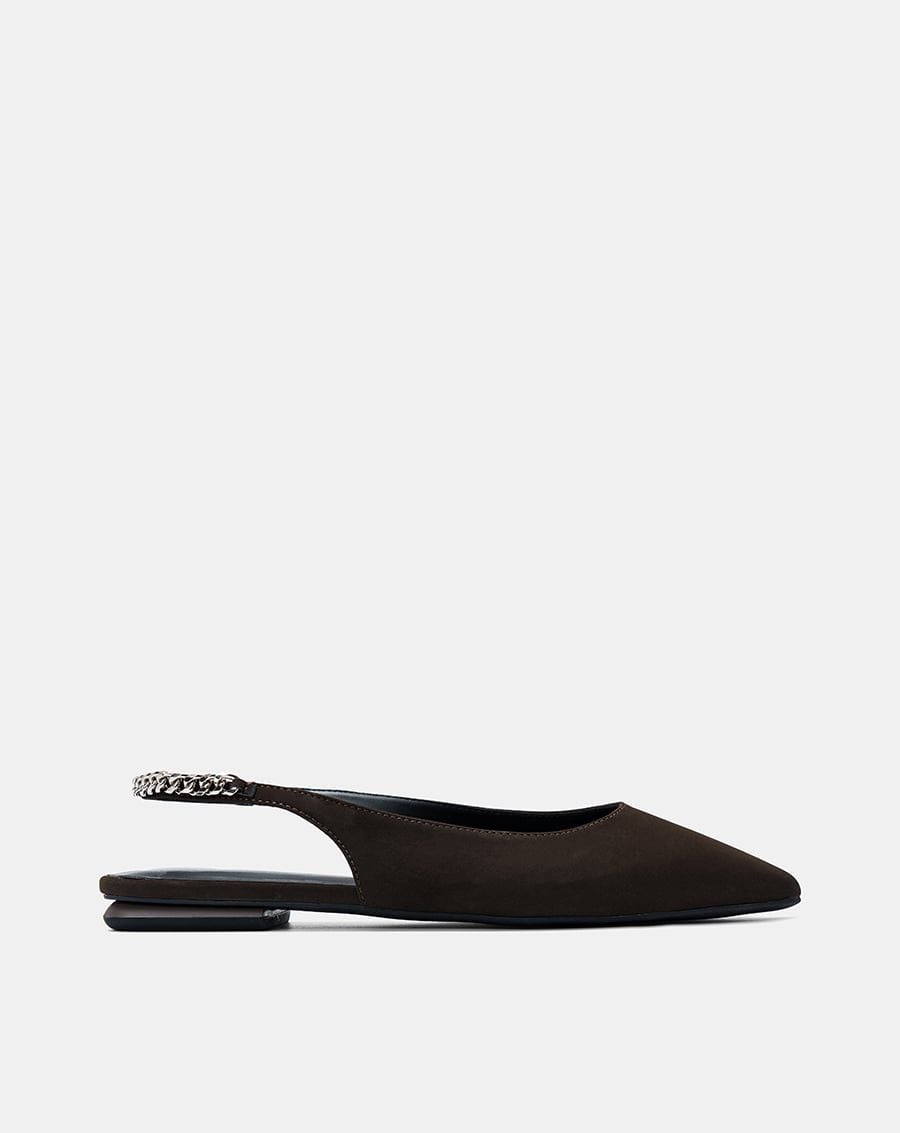  Giày Búp Bê Slingback Phối Dây Xích 