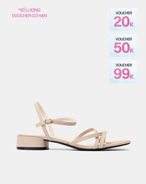  Giày Sandal Gót Thấp Quai Chéo 