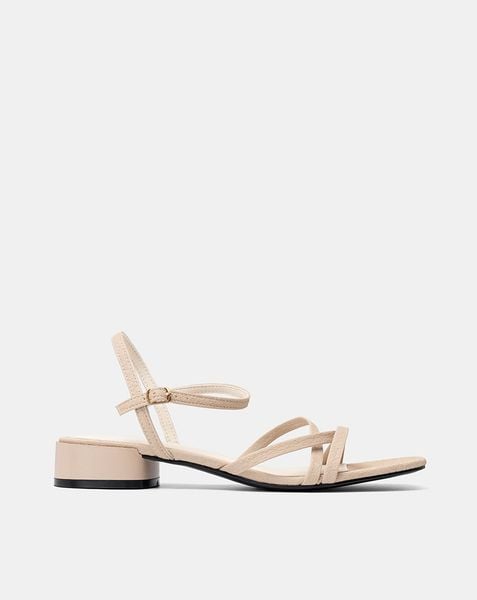  Giày Sandal Gót Thấp Quai Chéo 