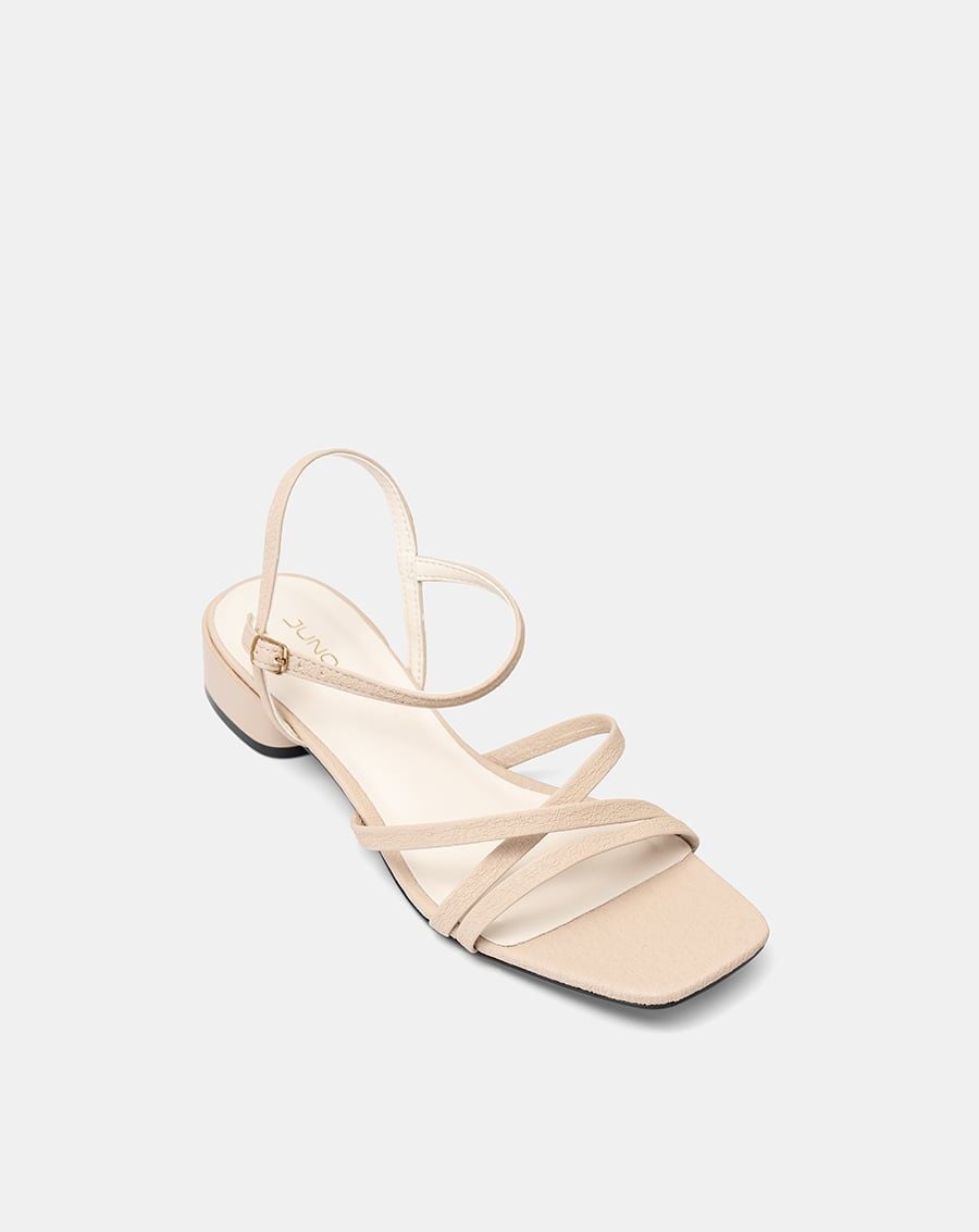  Giày Sandal Gót Thấp Quai Chéo 