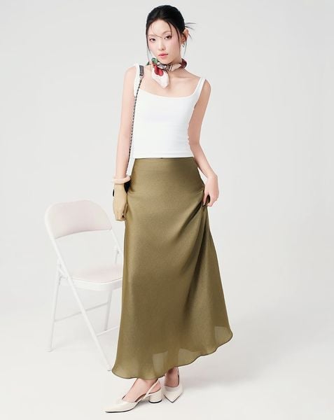  Chân váy A midi lưng liền 