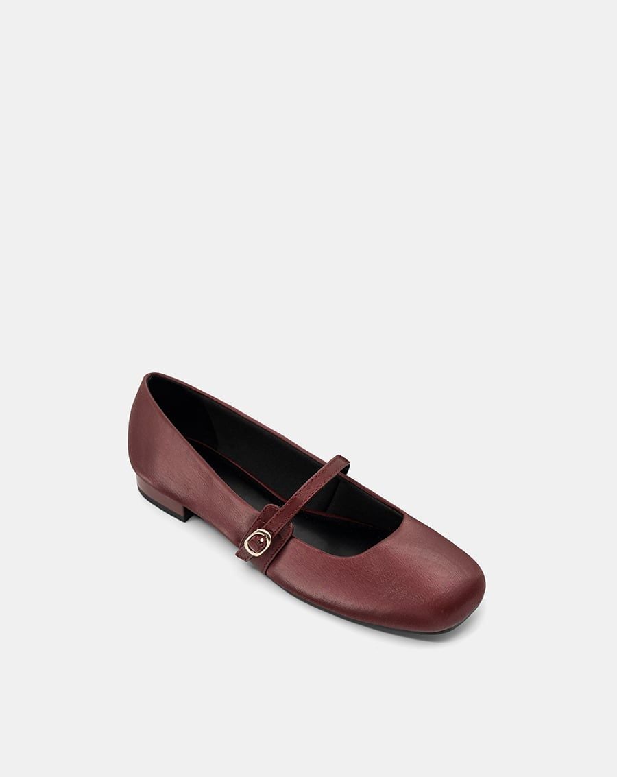  Giày Búp Bê Mũi Vuông Quai Mary Jane 