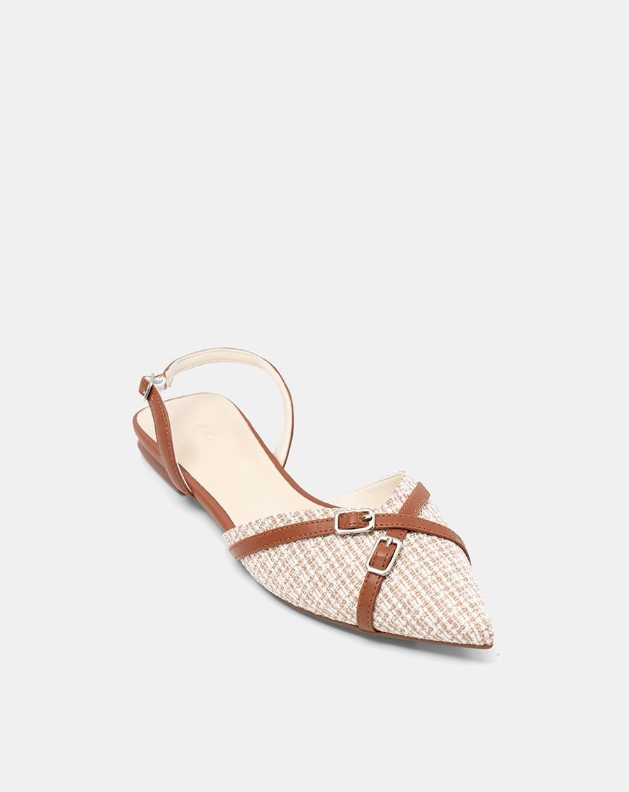  Giày Búp Bê Phối Vải Đan 