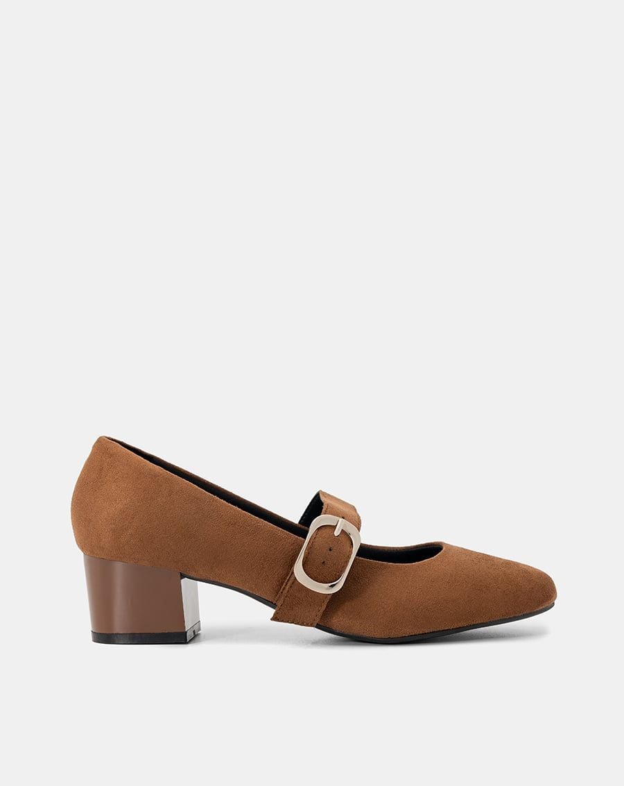  Giày Cao Gót Quai Mary Jane Phối Buckle 