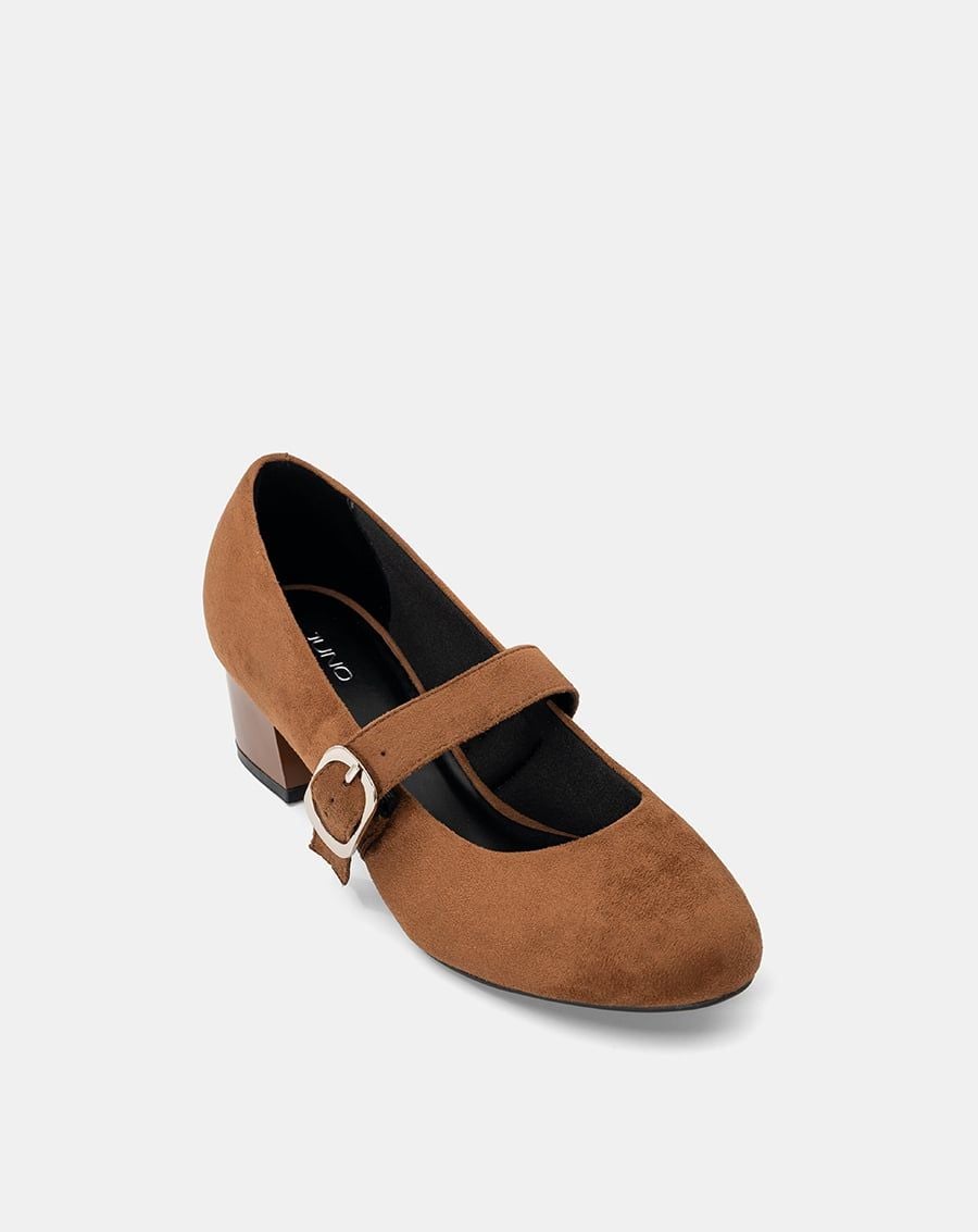  Giày Cao Gót Quai Mary Jane Phối Buckle 