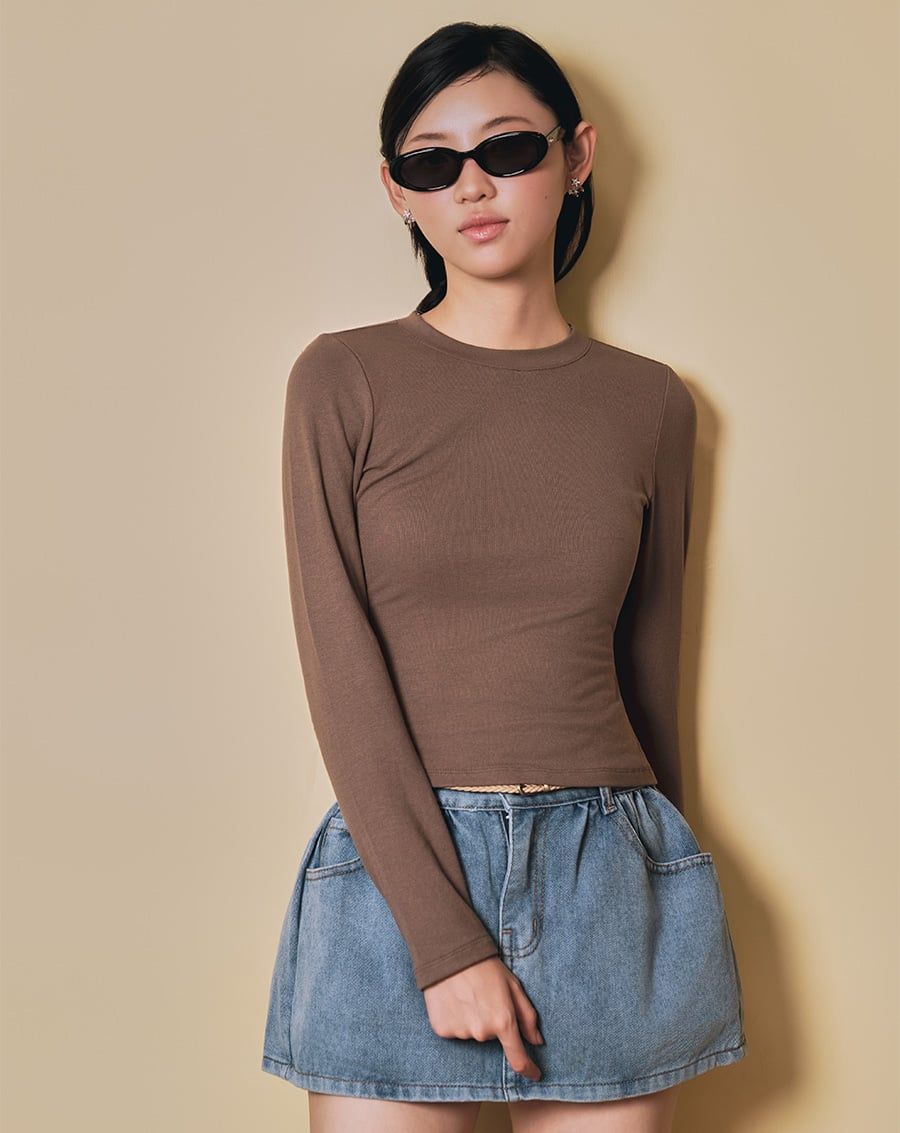  Áo thun form slim-fit tay dài 