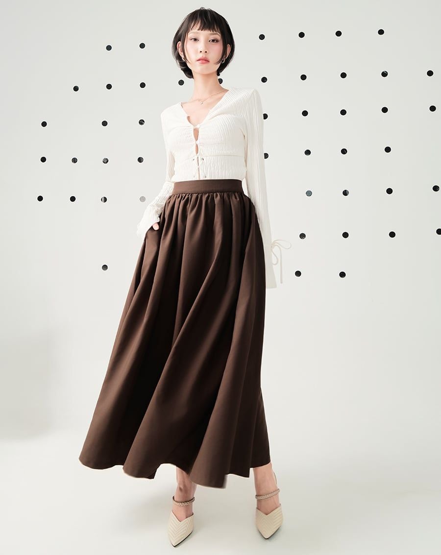  Chân váy maxi nhún eo 