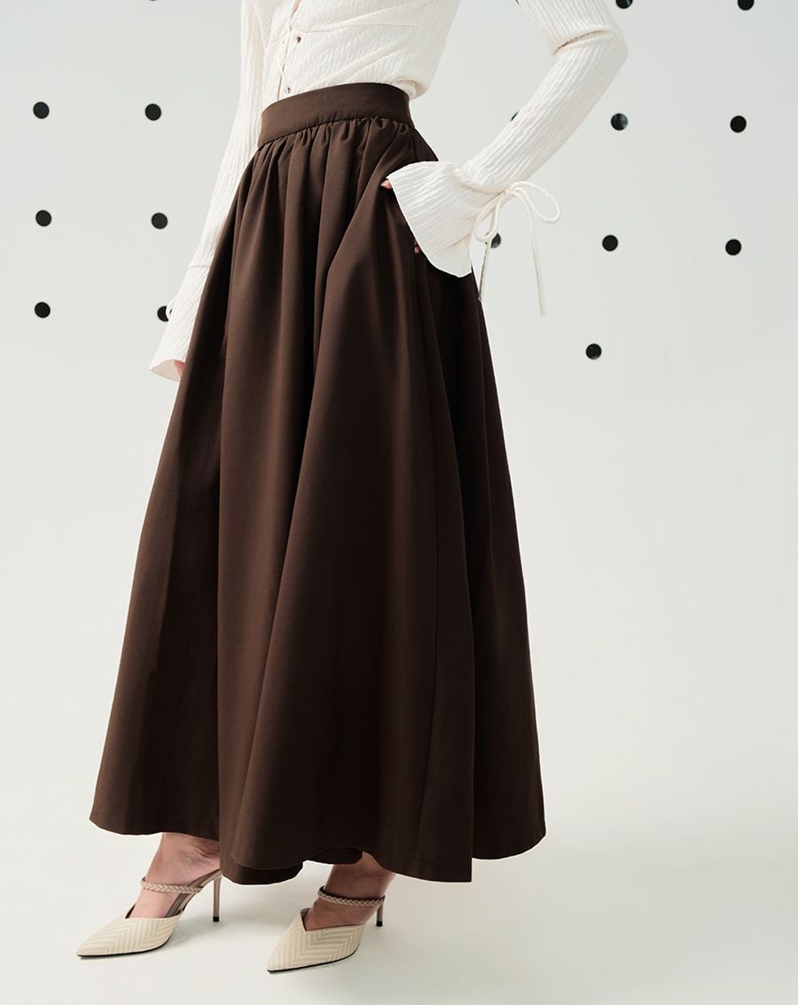  Chân váy maxi nhún eo 