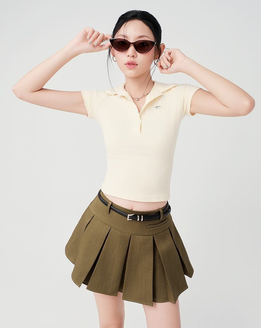  Quần giả váy xếp ly hộp có túi mổ 