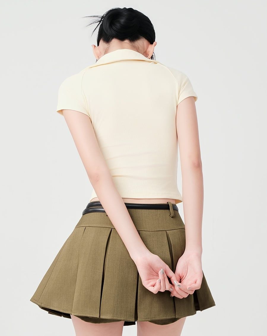  Quần giả váy xếp ly hộp có túi mổ 