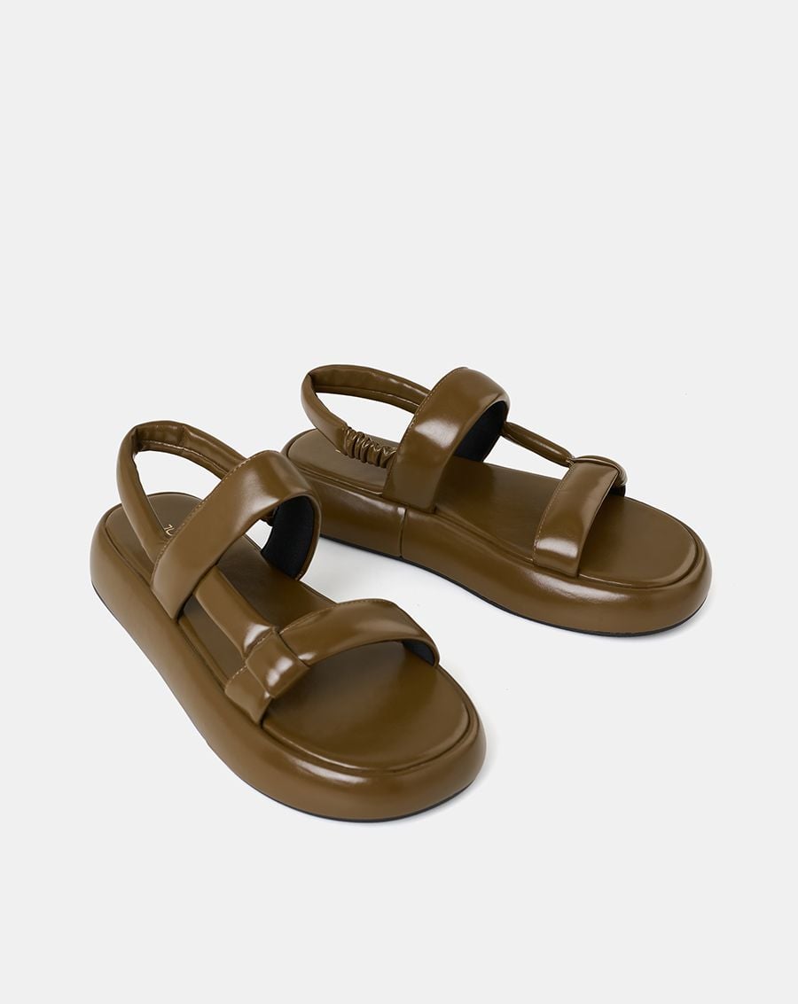  Giày Sandal Đế Bằng Quai Ngang 