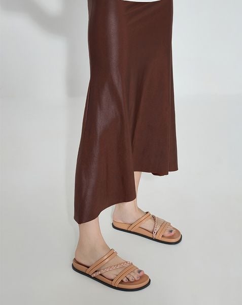  Giày Sandal Phối Dây Đính Đá 