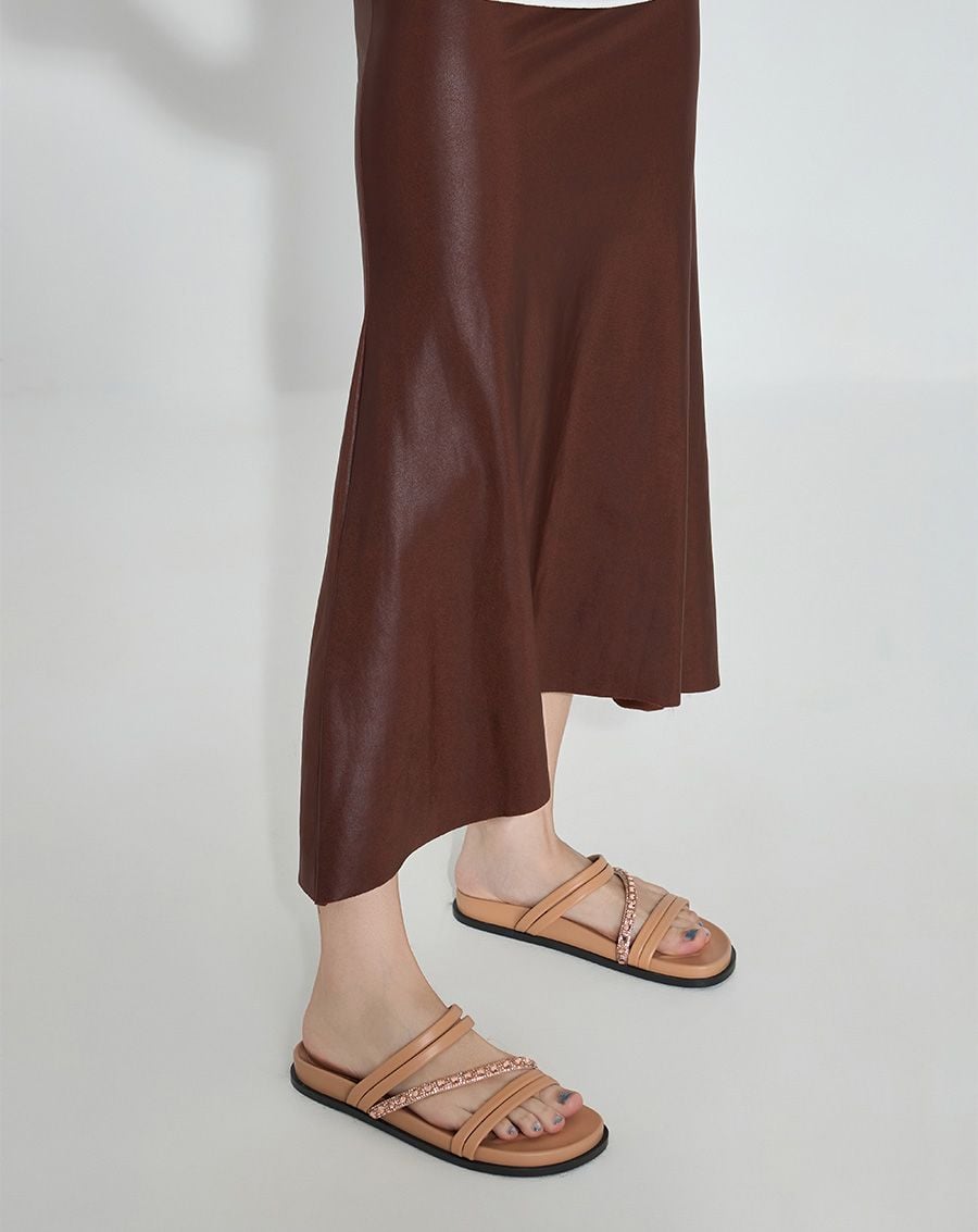  Giày Sandal Phối Dây Đính Đá 