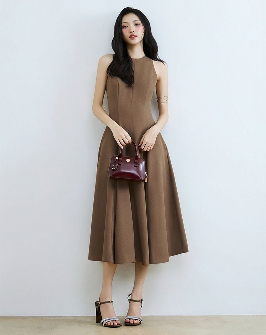  Giày Sandal Cao Gót Phối Hai Quai Đá Trang Trí 