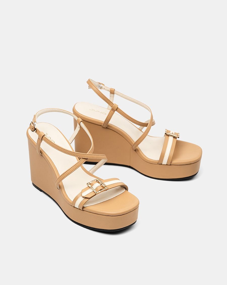  Giày Sandal Đế Xuồng Quai Sọc 