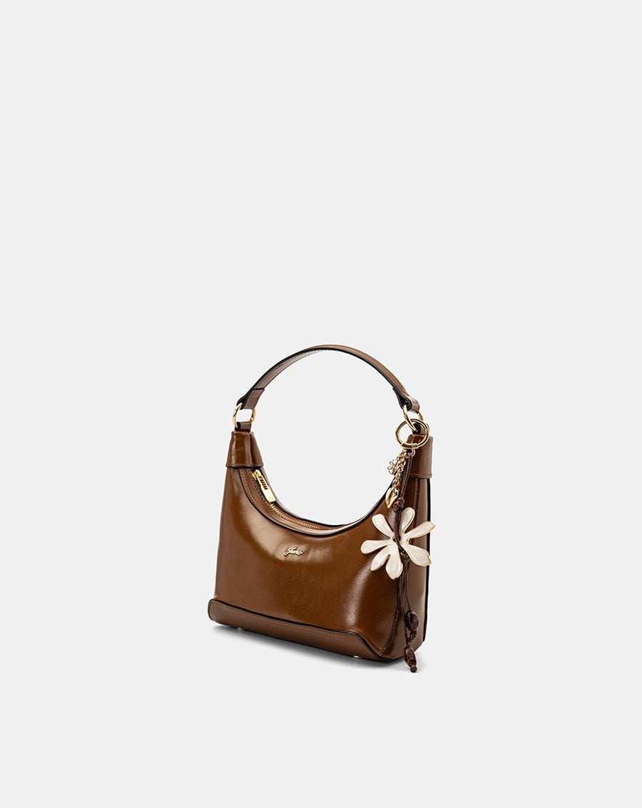  Túi Xách Nhỏ Hobo Bag Phối Charm Hoa 