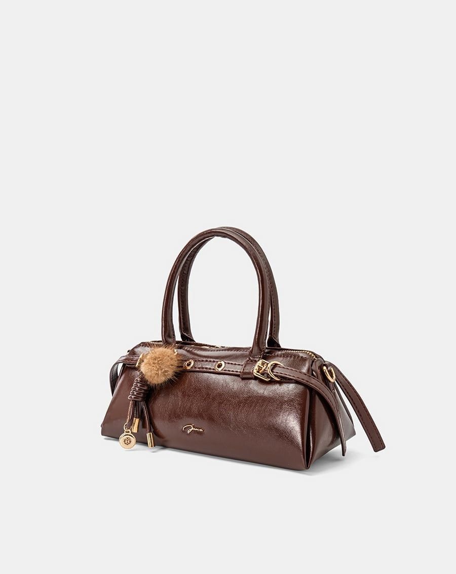  Túi Xách Nhỏ Top Handle Phối Charm Trang Trí 