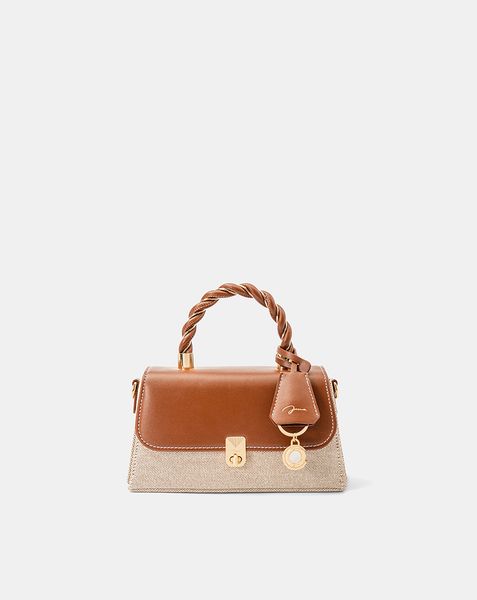  Túi Xách Nhỏ Tay Cầm Xoắn Phối Charm 
