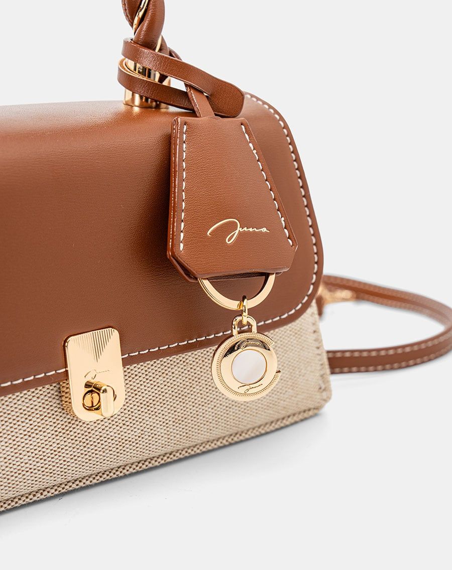  Túi Xách Nhỏ Tay Cầm Xoắn Phối Charm 