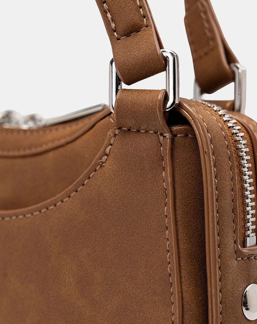  Túi Xách Nhỏ Double-Handle Trang Trí Logo Kim Loại 