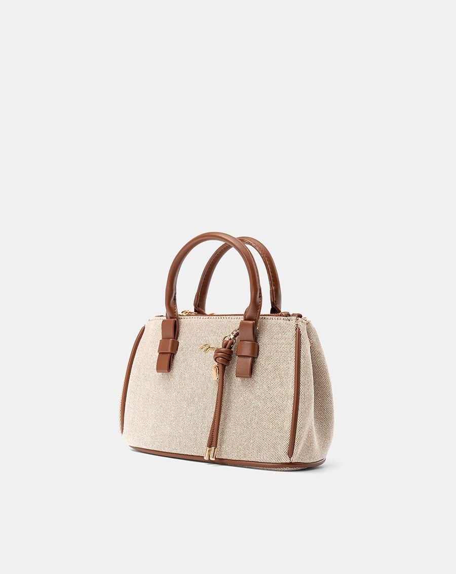  Túi Xách Nhỏ Tay Cầm Nơ Phối Charm 