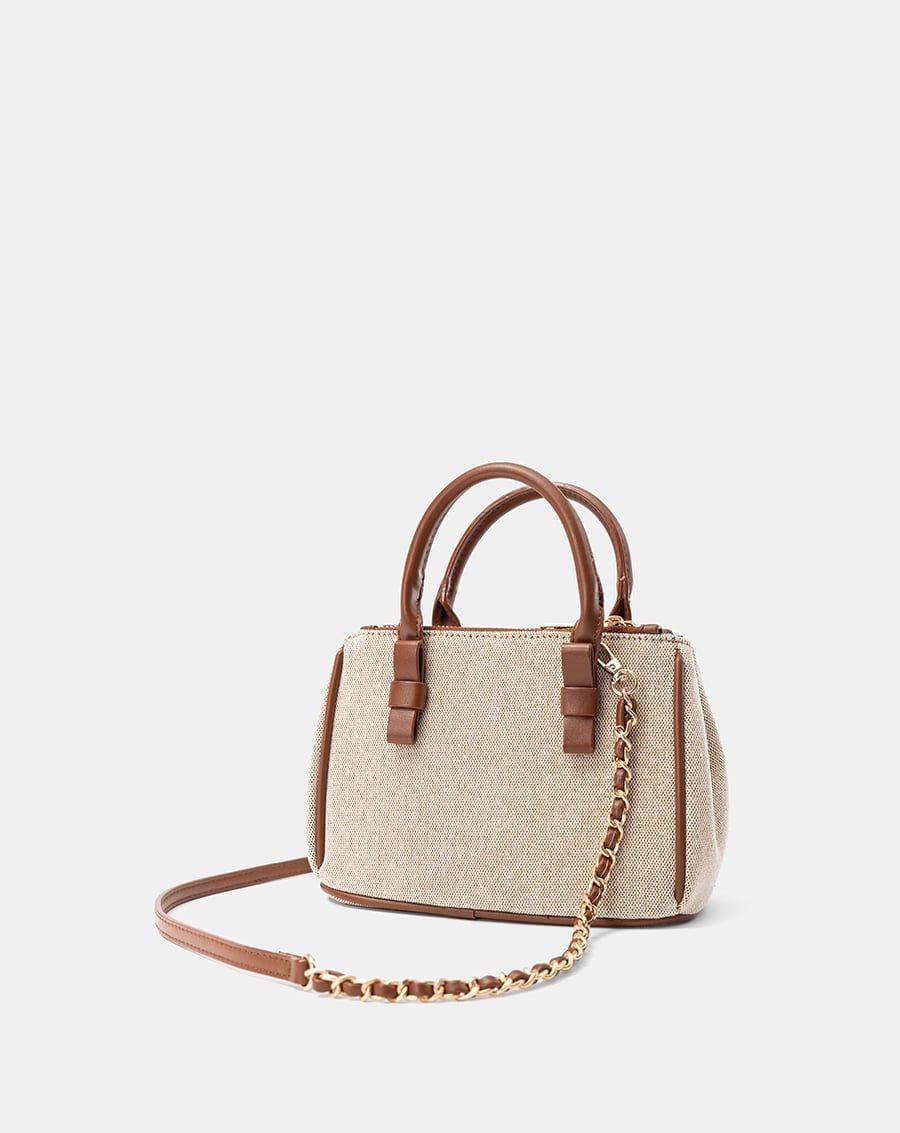  Túi Xách Nhỏ Tay Cầm Nơ Phối Charm 