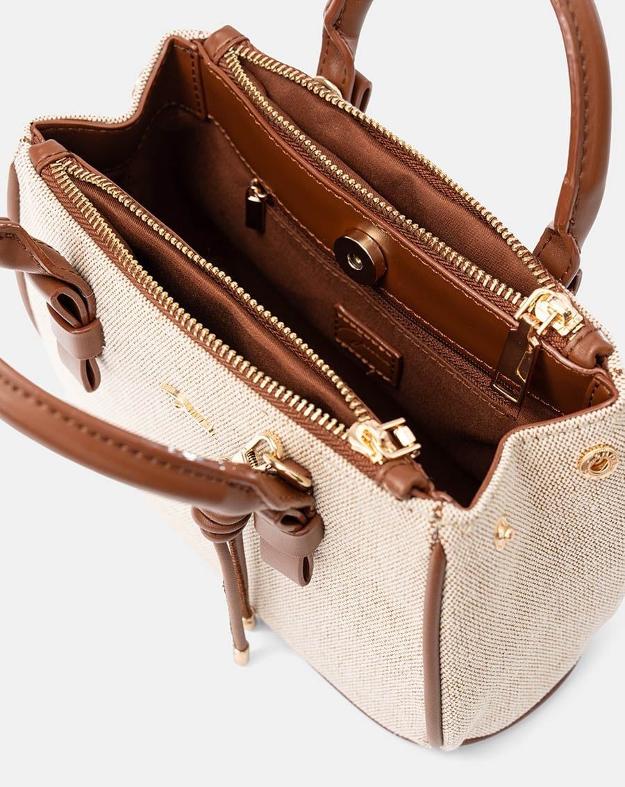  Túi Xách Nhỏ Tay Cầm Nơ Phối Charm 