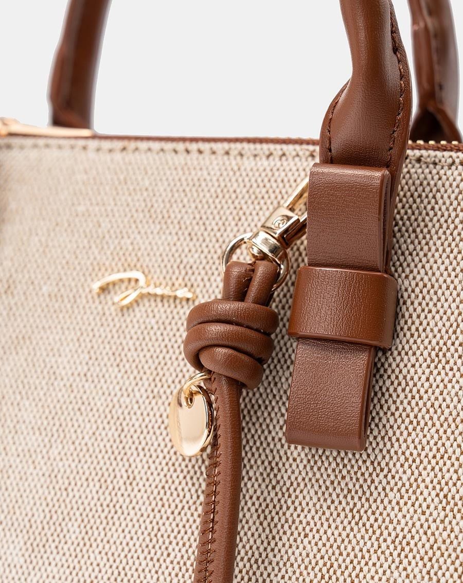  Túi Xách Nhỏ Tay Cầm Nơ Phối Charm 