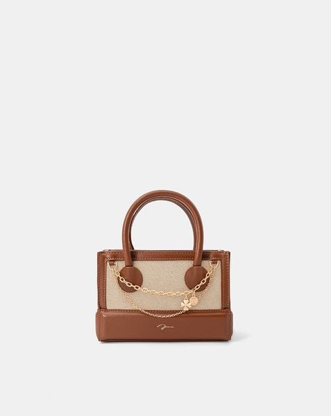  Túi Xách Nhỏ Top Handle Trang Trí Chain 