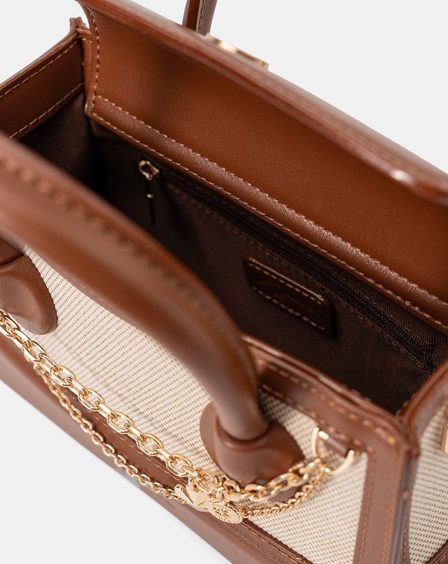  Túi Xách Nhỏ Top Handle Trang Trí Chain 