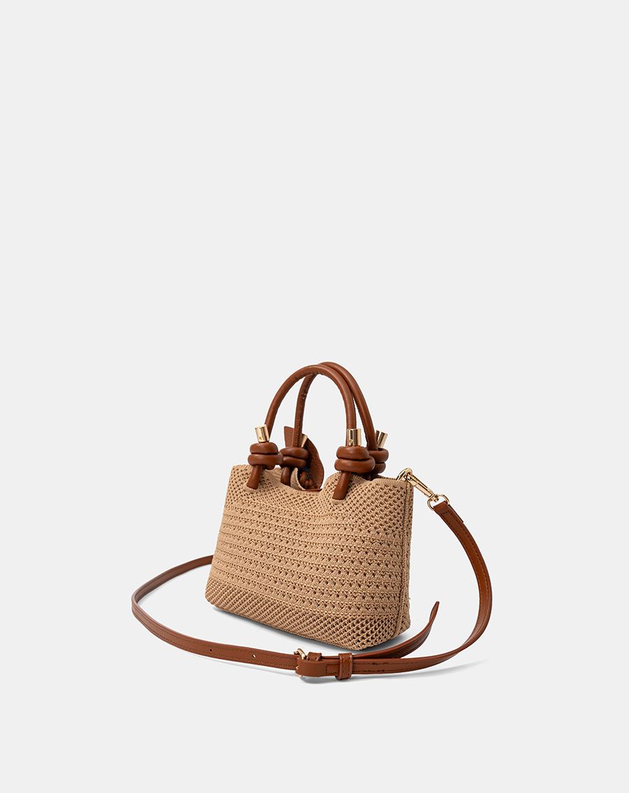  Túi Xách Nhỏ Vải Dệt Phối Charm 